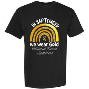 In September We Wear Gold Rainbow Childhood Cancer Garment-Dyed Heavyweight T-Shirt