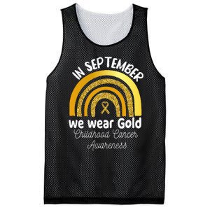 In September We Wear Gold Rainbow Childhood Cancer Mesh Reversible Basketball Jersey Tank