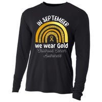 In September We Wear Gold Rainbow Childhood Cancer Cooling Performance Long Sleeve Crew