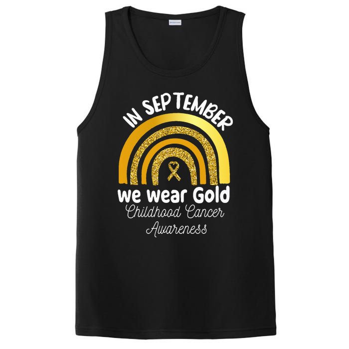 In September We Wear Gold Rainbow Childhood Cancer PosiCharge Competitor Tank