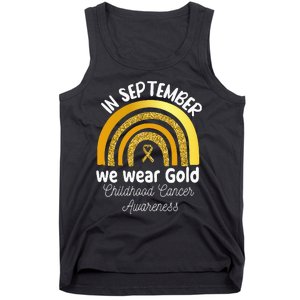 In September We Wear Gold Rainbow Childhood Cancer Tank Top