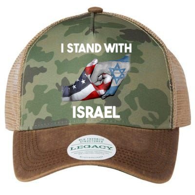 I Stand With Israel I Stand With Israel America Flag Legacy Tie Dye Trucker Hat