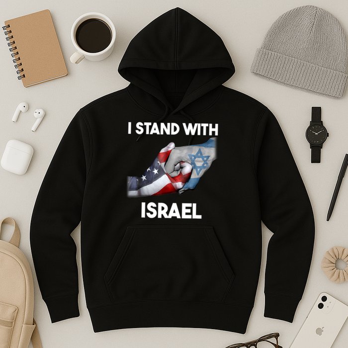 I Stand With Israel I Stand With Israel America Flag Hoodie