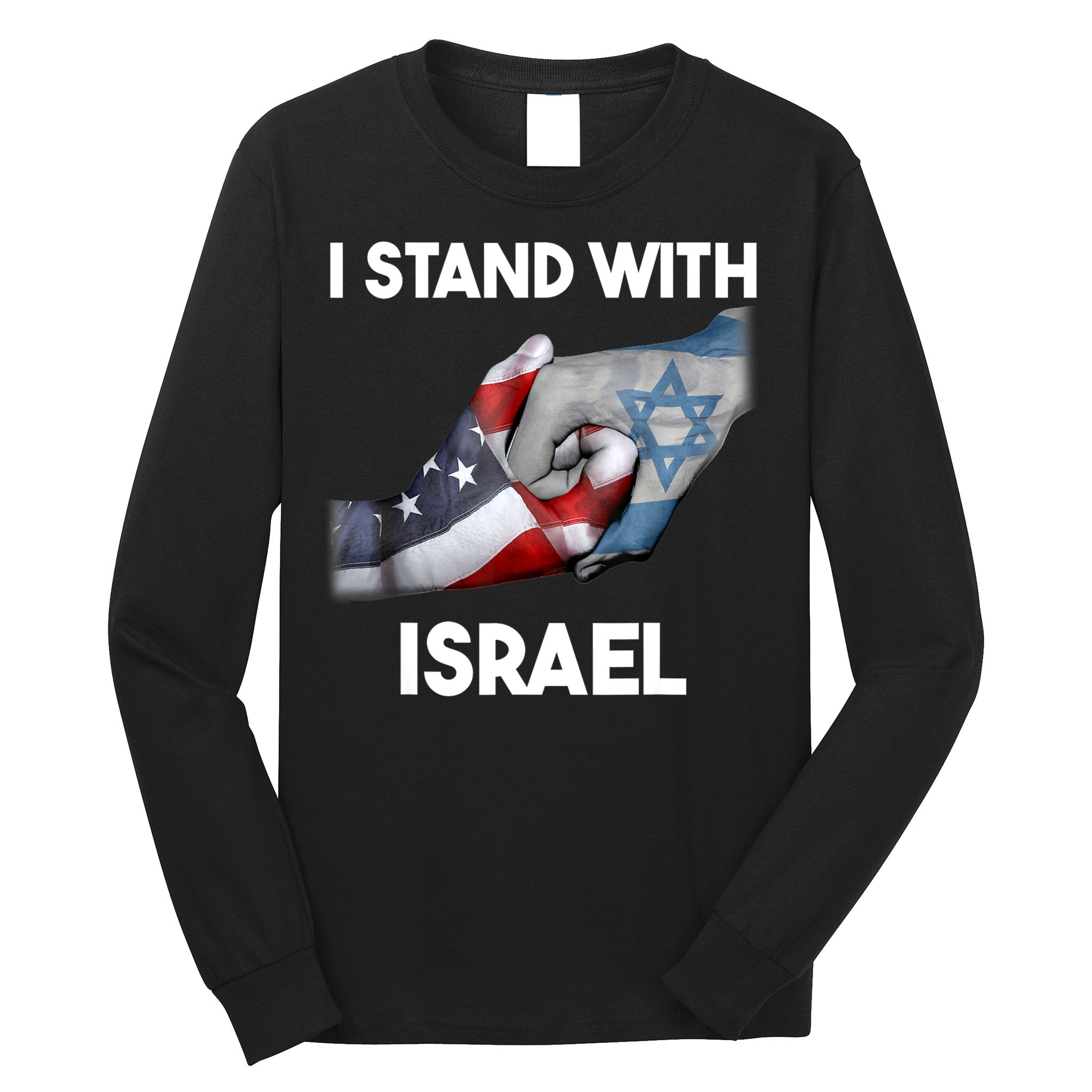 I Stand With Israel I Stand With Israel America Flag Long Sleeve Shirt