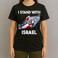 I Stand With Israel I Stand With Israel America Flag T-Shirt
