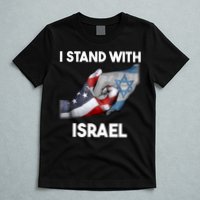 I Stand With Israel I Stand With Israel America Flag T-Shirt