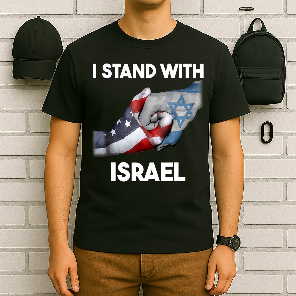 I Stand With Israel I Stand With Israel America Flag T-Shirt
