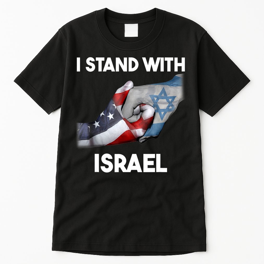 I Stand With Israel I Stand With Israel America Flag Tall T-Shirt