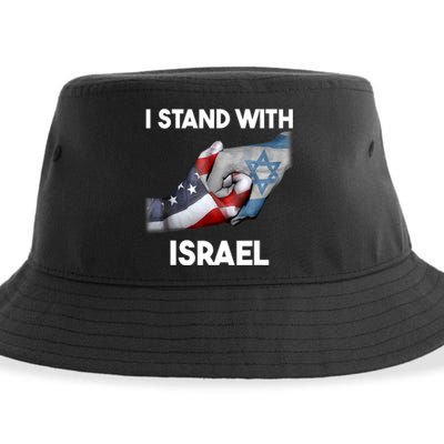 I Stand With Israel I Stand With Israel America Flag Sustainable Bucket Hat