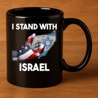 I Stand With Israel I Stand With Israel America Flag 11oz C Handle Ceramic Mug