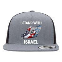 I Stand With Israel I Stand With Israel America Flag Flat Bill Trucker Hat