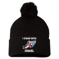 I Stand With Israel I Stand With Israel America Flag Pom Pom 12in Knit Beanie