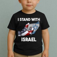 I Stand With Israel I Stand With Israel America Flag Toddler T-Shirt