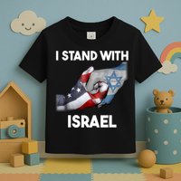 I Stand With Israel I Stand With Israel America Flag Toddler T-Shirt