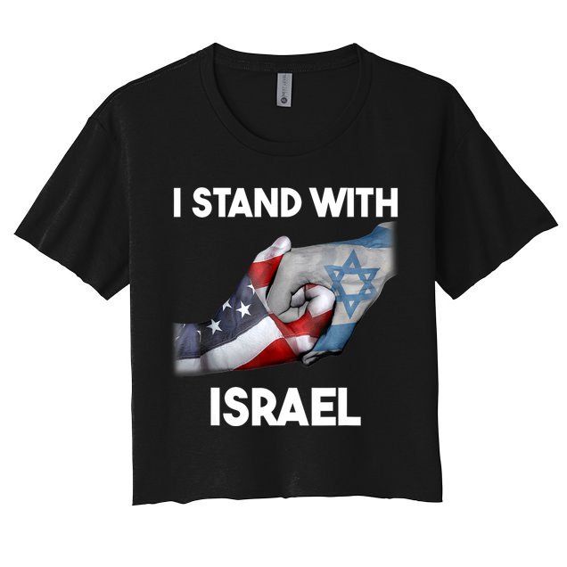 I Stand With Israel I Stand With Israel America Flag Crop Top