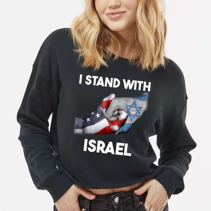 I Stand With Israel I Stand With Israel America Flag Cropped Pullover Crew