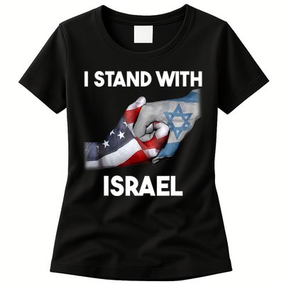 I Stand With Israel I Stand With Israel America Flag Womens T-Shirt