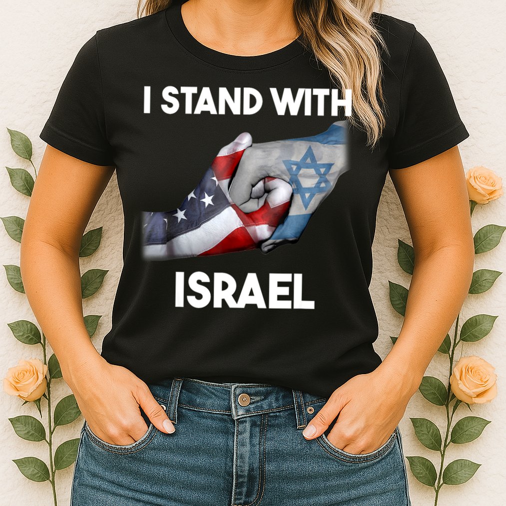 I Stand With Israel I Stand With Israel America Flag Womens T-Shirt