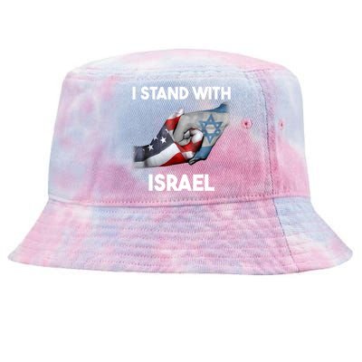 I Stand With Israel I Stand With Israel America Flag Tie-Dyed Bucket Hat