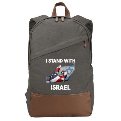 I Stand With Israel I Stand With Israel America Flag Cotton Canvas Backpack