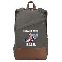 I Stand With Israel I Stand With Israel America Flag Cotton Canvas Backpack