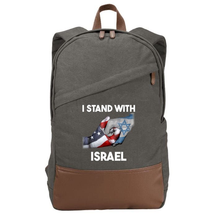 I Stand With Israel I Stand With Israel America Flag Cotton Canvas Backpack