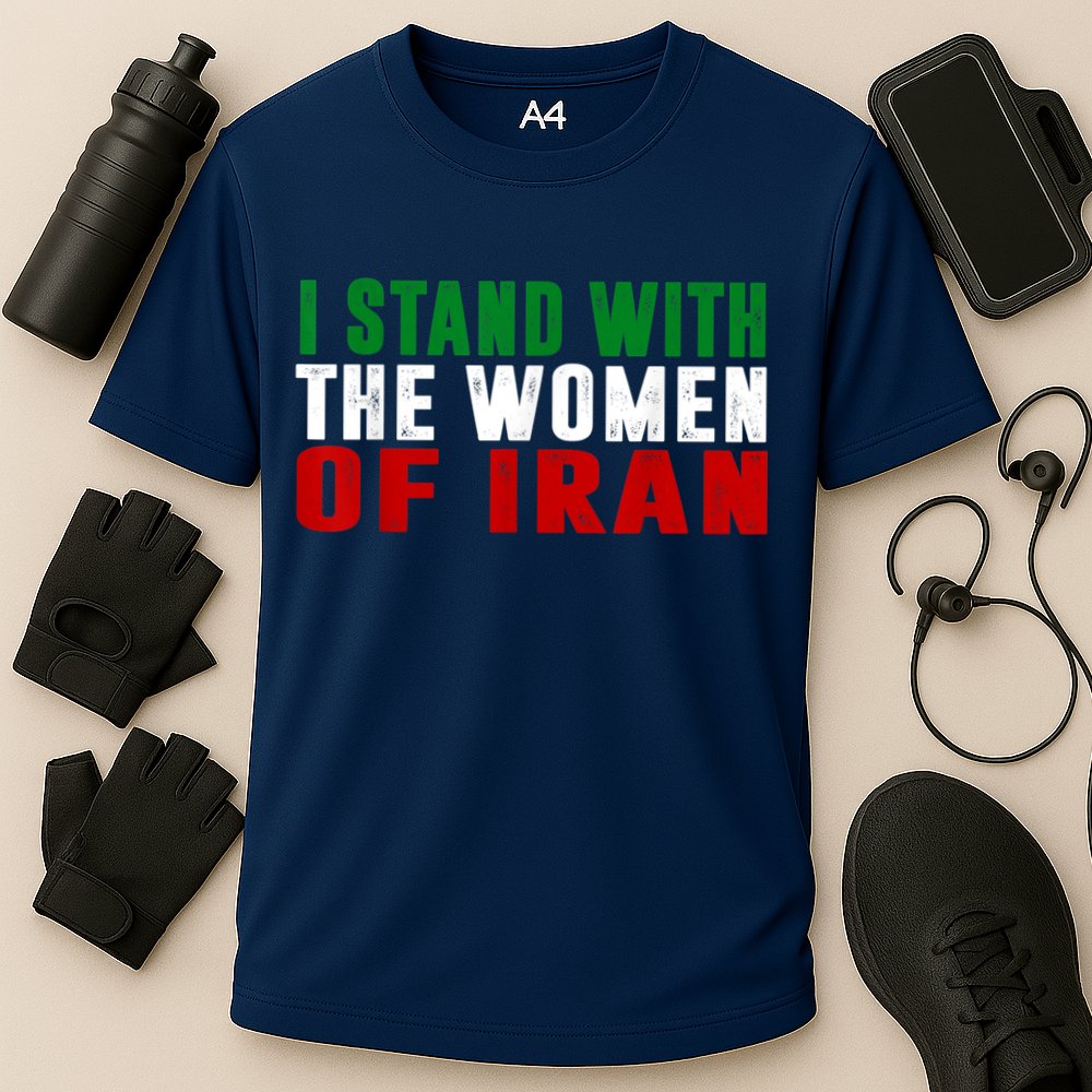 I Stand With The Women Of Iran Iranian Flag FIST Free Iran Performance Shirt