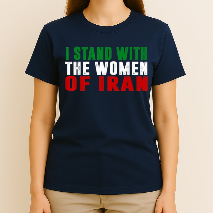 I Stand With The Women Of Iran Iranian Flag FIST Free Iran T-Shirt