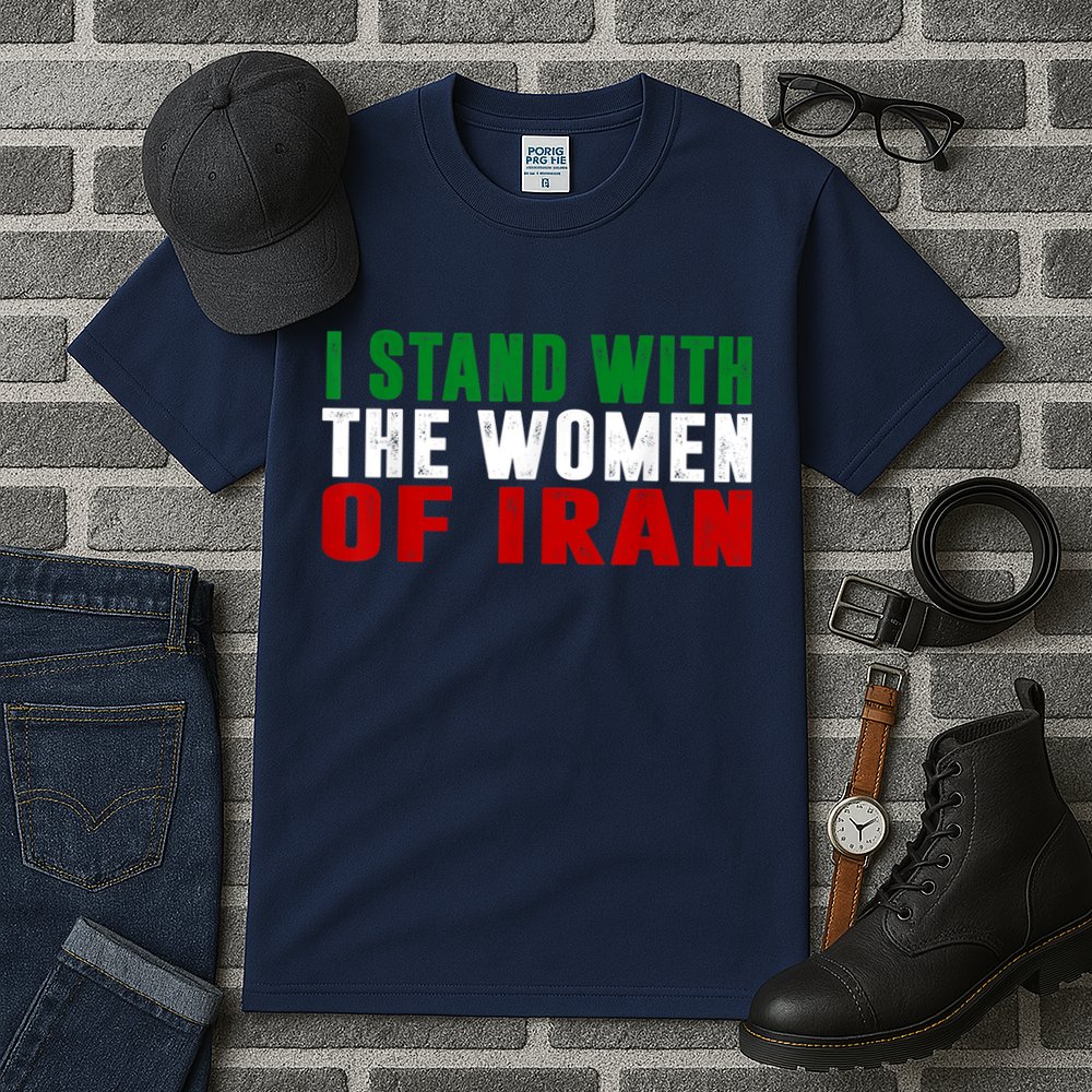 I Stand With The Women Of Iran Iranian Flag FIST Free Iran Tall T-Shirt