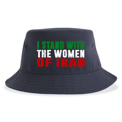 I Stand With The Women Of Iran Iranian Flag FIST Free Iran Sustainable Bucket Hat