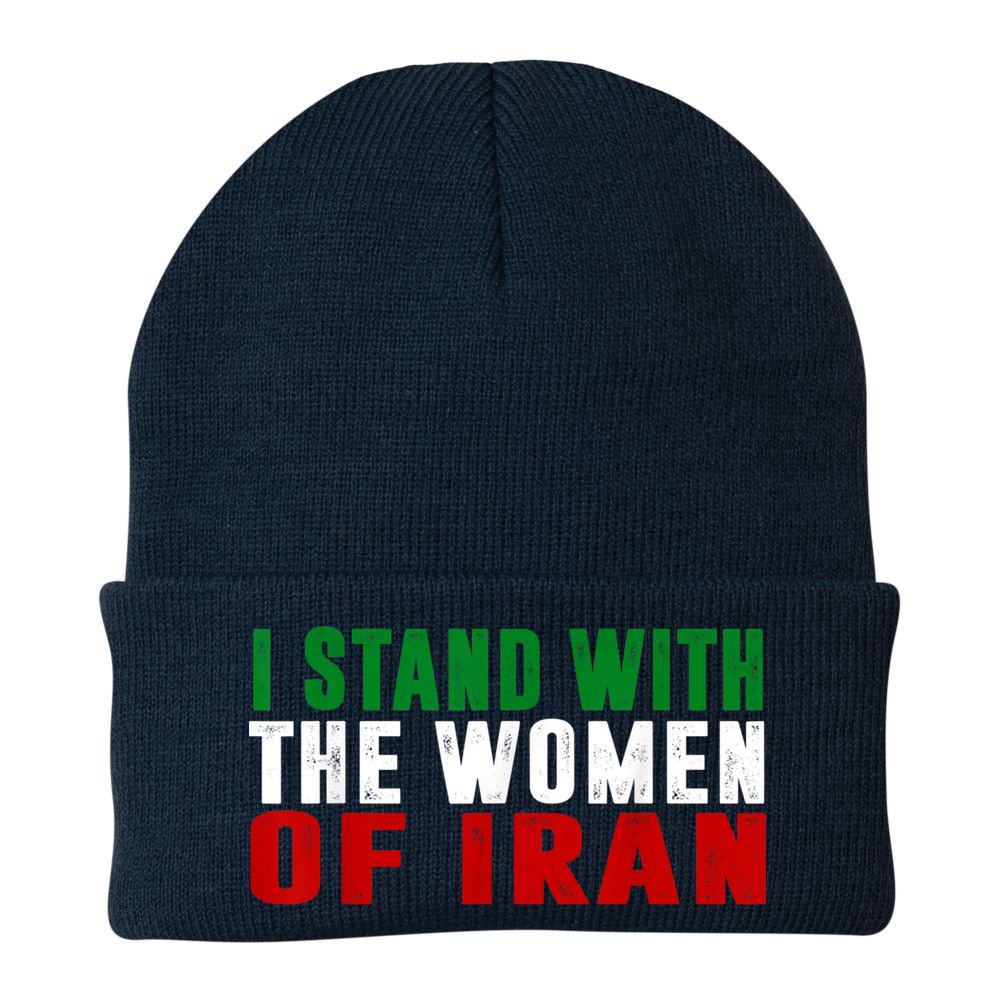 I Stand With The Women Of Iran Iranian Flag FIST Free Iran Beanie