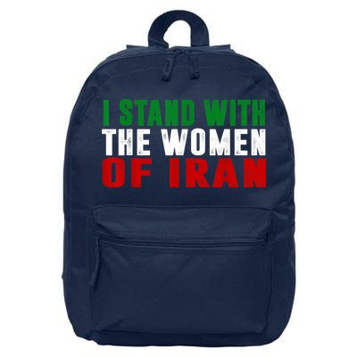 I Stand With The Women Of Iran Iranian Flag FIST Free Iran 16 in Basic Backpack