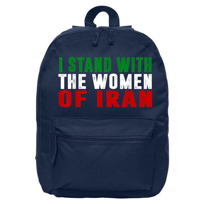 I Stand With The Women Of Iran Iranian Flag FIST Free Iran 16 in Basic Backpack