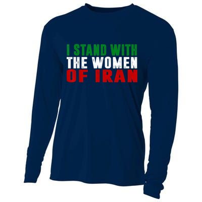 I Stand With The Women Of Iran Iranian Flag FIST Free Iran Cooling Performance Long Sleeve Crew