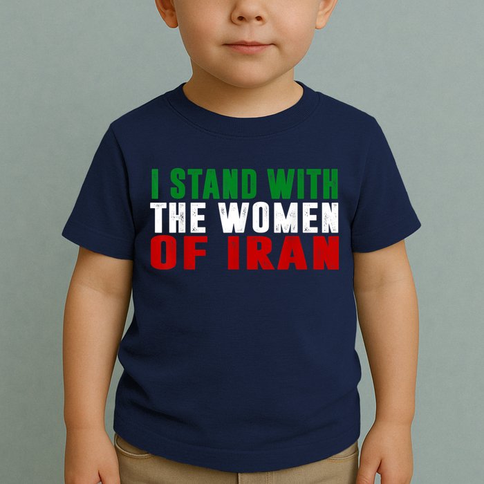 I Stand With The Women Of Iran Iranian Flag FIST Free Iran Toddler T-Shirt