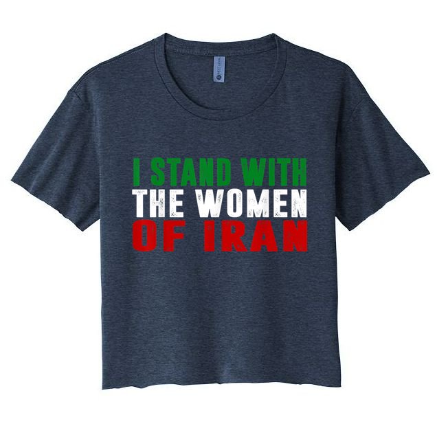 I Stand With The Women Of Iran Iranian Flag FIST Free Iran Crop Top