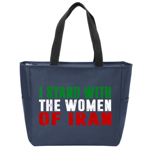 I Stand With The Women Of Iran Iranian Flag FIST Free Iran Zip Tote Bag