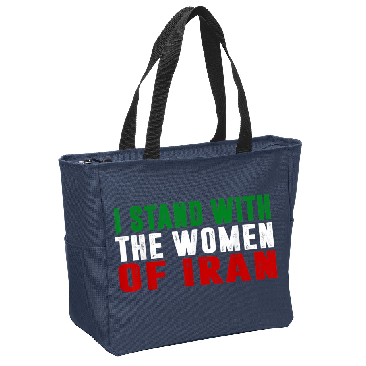 I Stand With The Women Of Iran Iranian Flag FIST Free Iran Zip Tote Bag
