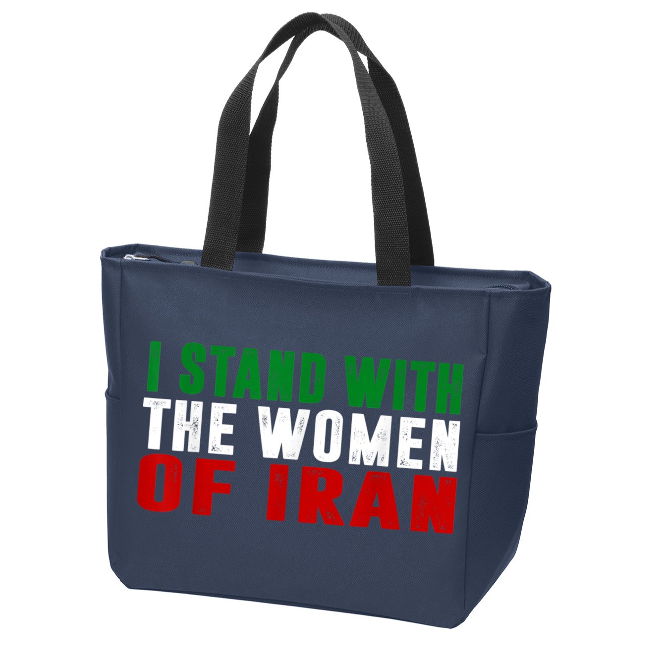 I Stand With The Women Of Iran Iranian Flag FIST Free Iran Zip Tote Bag