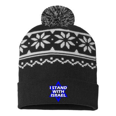 I Stand With Israel Star Of David USA-Made Snowflake Beanie