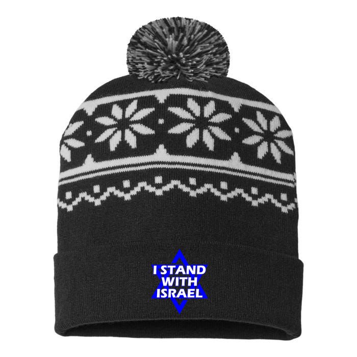 I Stand With Israel Star Of David USA-Made Snowflake Beanie