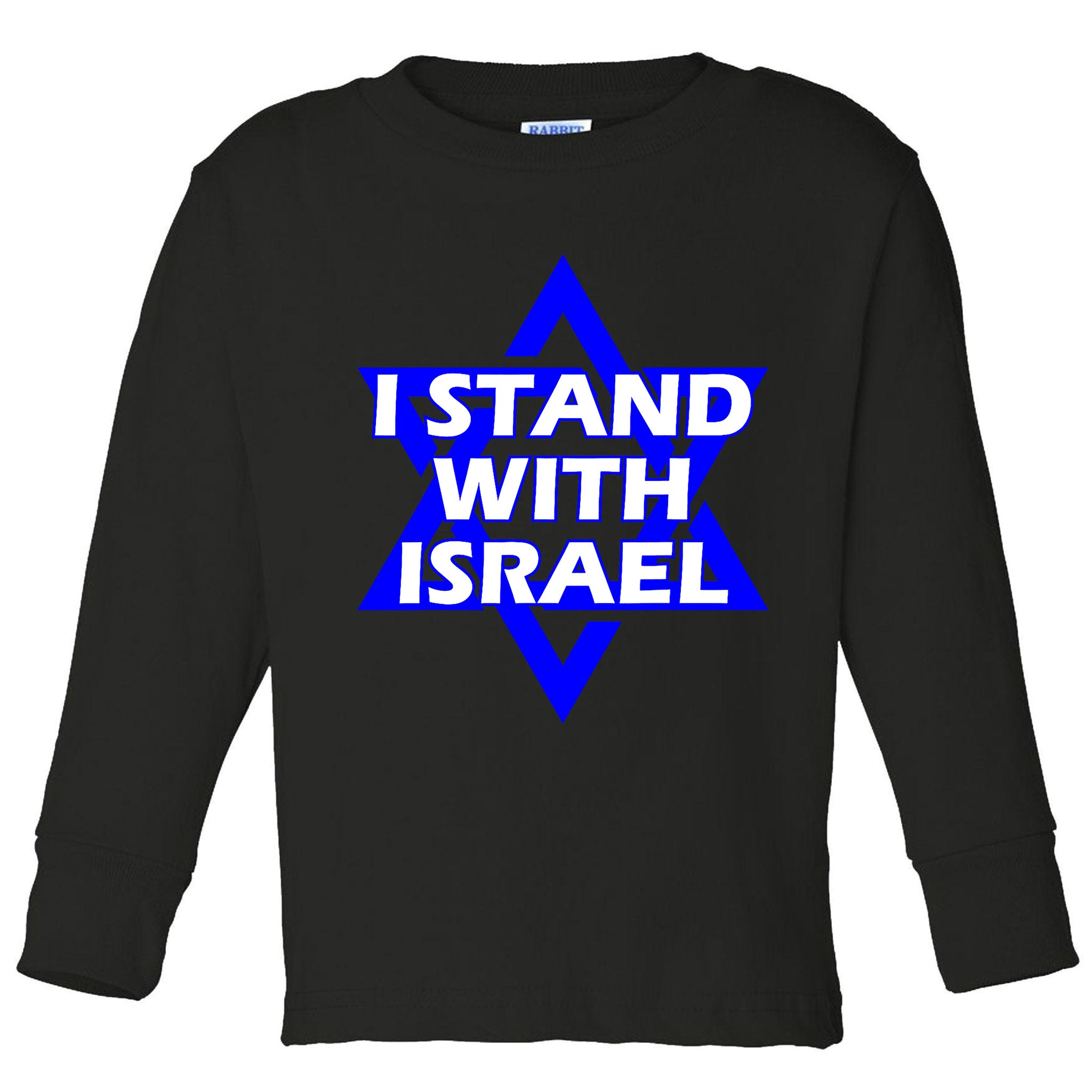 I Stand With Israel Star Of David Toddler Long Sleeve Shirt