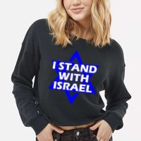 I Stand With Israel Star Of David Cropped Pullover Crew