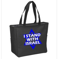I Stand With Israel Star Of David Zip Tote Bag