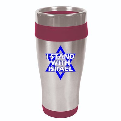 I Stand With Israel Star Of David 16oz Travel Tumbler