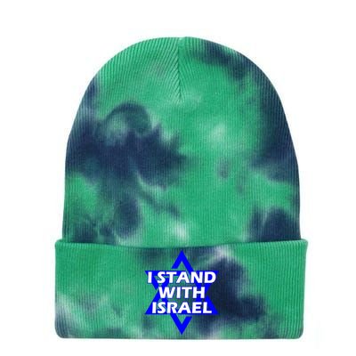 I Stand With Israel Star Of David Tie Dye 12in Knit Beanie