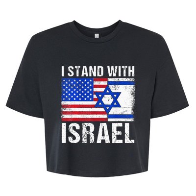 I Stand With Israel Patriotic USA and Israel Flag Bella+Canvas Jersey Crop Tee