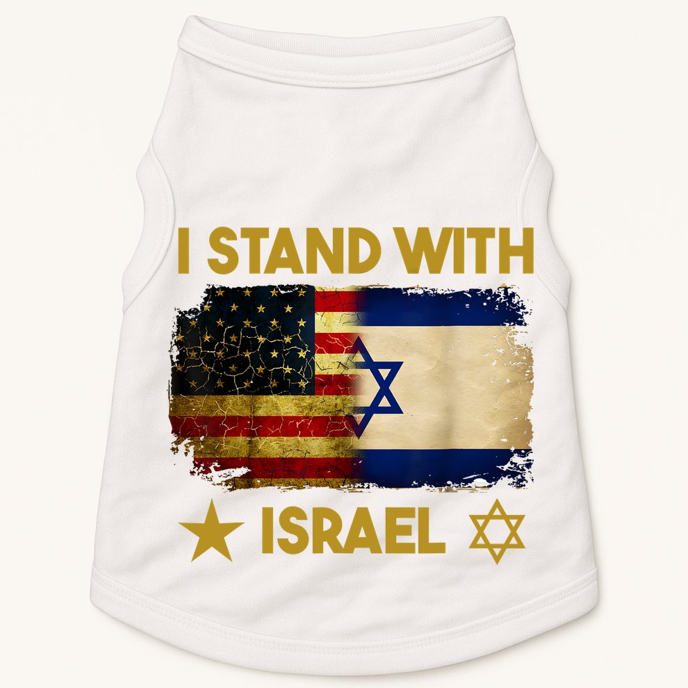 I Stand With Israel I Stand With Israel America Flag Doggie Tank
