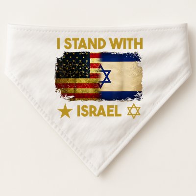 I Stand With Israel I Stand With Israel America Flag USA-Made Doggie Bandana