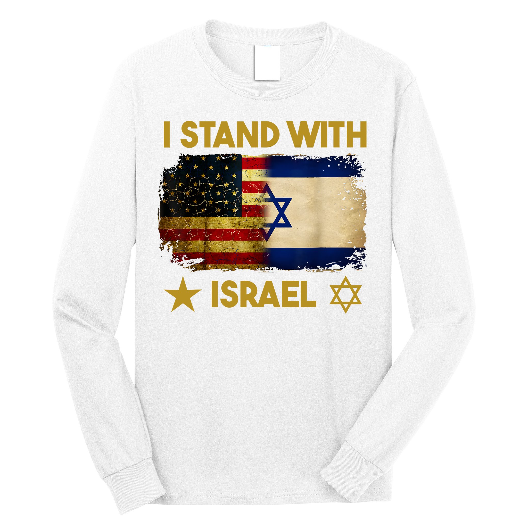 I Stand With Israel I Stand With Israel America Flag Long Sleeve Shirt